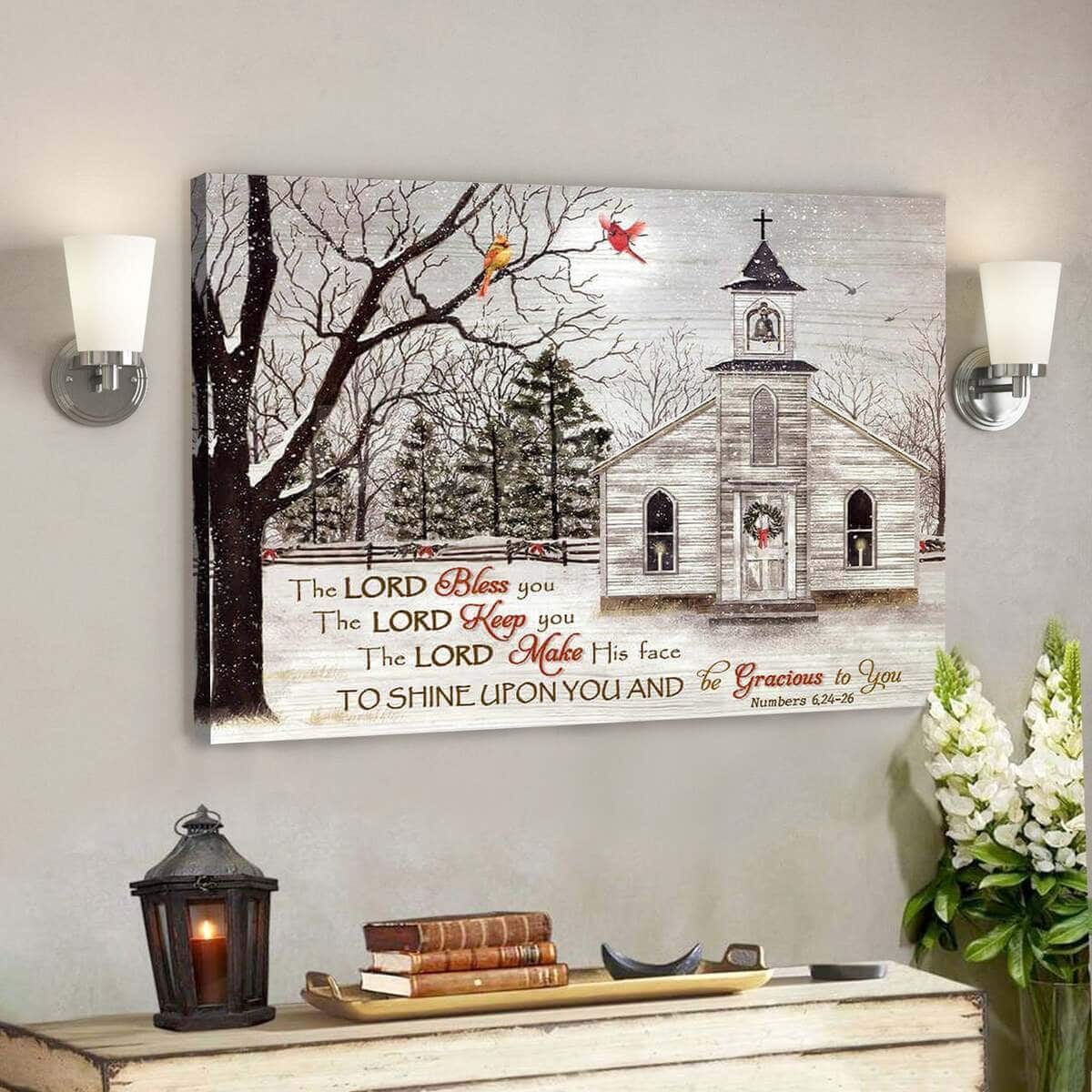 Stunning Church And Cardinal The Lord Bible Verse Scripture Canvas Wall Art Stunning Church And Cardinal The Lord Bible Verse Scripture Canvas Wall Art