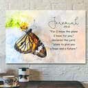 Butterfly Jeremiah 2911 Bible Verse Scripture Canvas Wall Art
