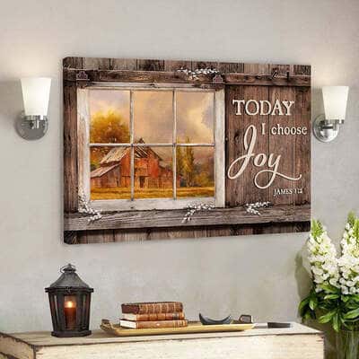 Today I Choose Day Joy James 12 Bible Verse Scripture Canvas Wall Art For Christians