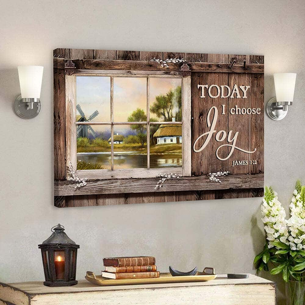 Today I Choose Day Joy James 12 Christian Faith Bible Verse Scripture Canvas Wall Art