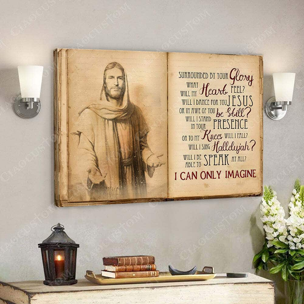 I Can Only Imagine Jesus Christ Bible Verse Scripture Canvas Wall Art