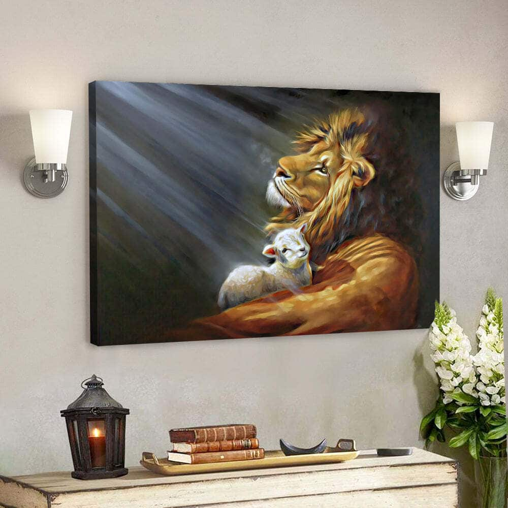 Lion Jesus Christ Faith Bible Verse Scripture Canvas Wall Art