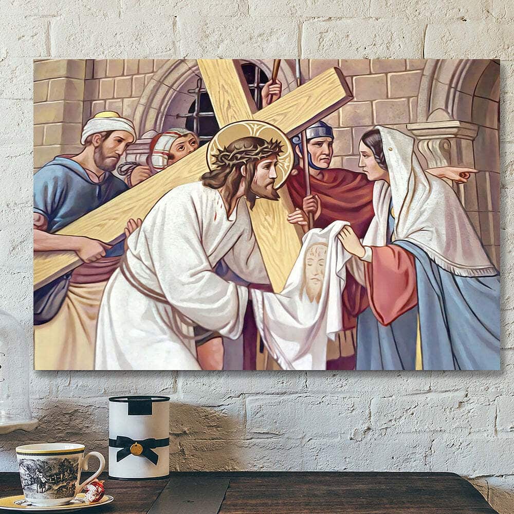 Veronica Wipes The Face Of Jesus Scripture Faith Canvas Wall Art Veronica Wipes The Face Of Jesus Scripture Faith Canvas Wall Art