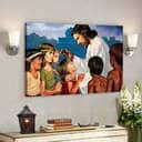 Jesus Loves The Little Children Faith Gift For Christian Canvas Wall Art Jesus Loves The Little Children Faith Gift For Christian Canvas Wall Art