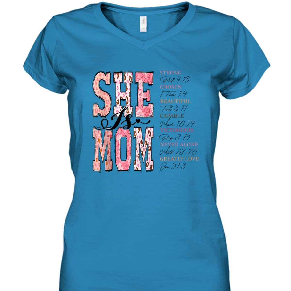 She Is Mom Christian Bible Verse Religious Mother's Day T-Shirt Gift She Is Mom Christian Bible Verse Religious Mother's Day T-Shirt Gift