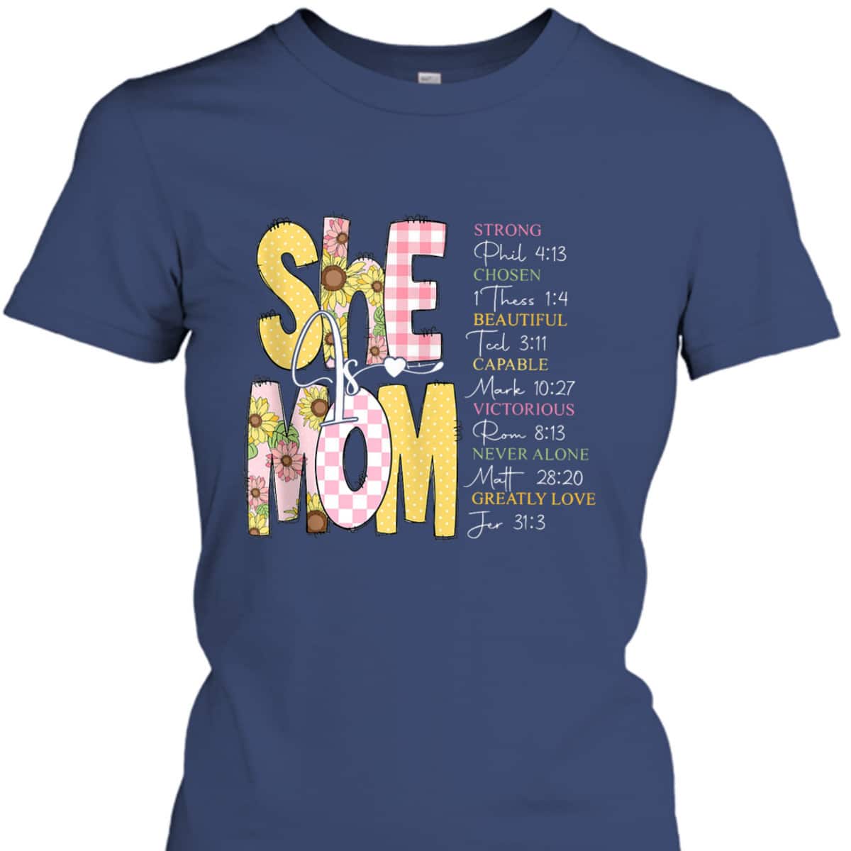 She Is Mom Christian Retro Pink Style Mother's Day T-Shirt She Is Mom Christian Retro Pink Style Mother's Day T-Shirt