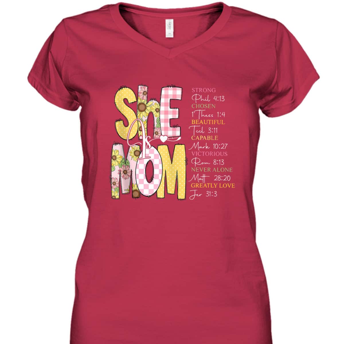 She Is Mom Christian Retro Pink Style Mother's Day T-Shirt She Is Mom Christian Retro Pink Style Mother's Day T-Shirt