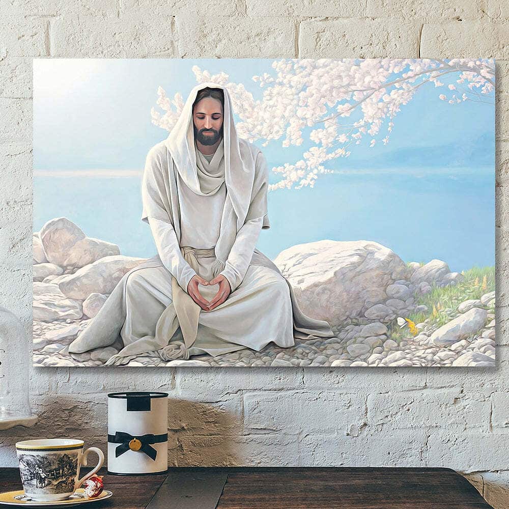 Jesus Peaceful Christ Jesus Bible Verse Scripture Canvas Wall Art
