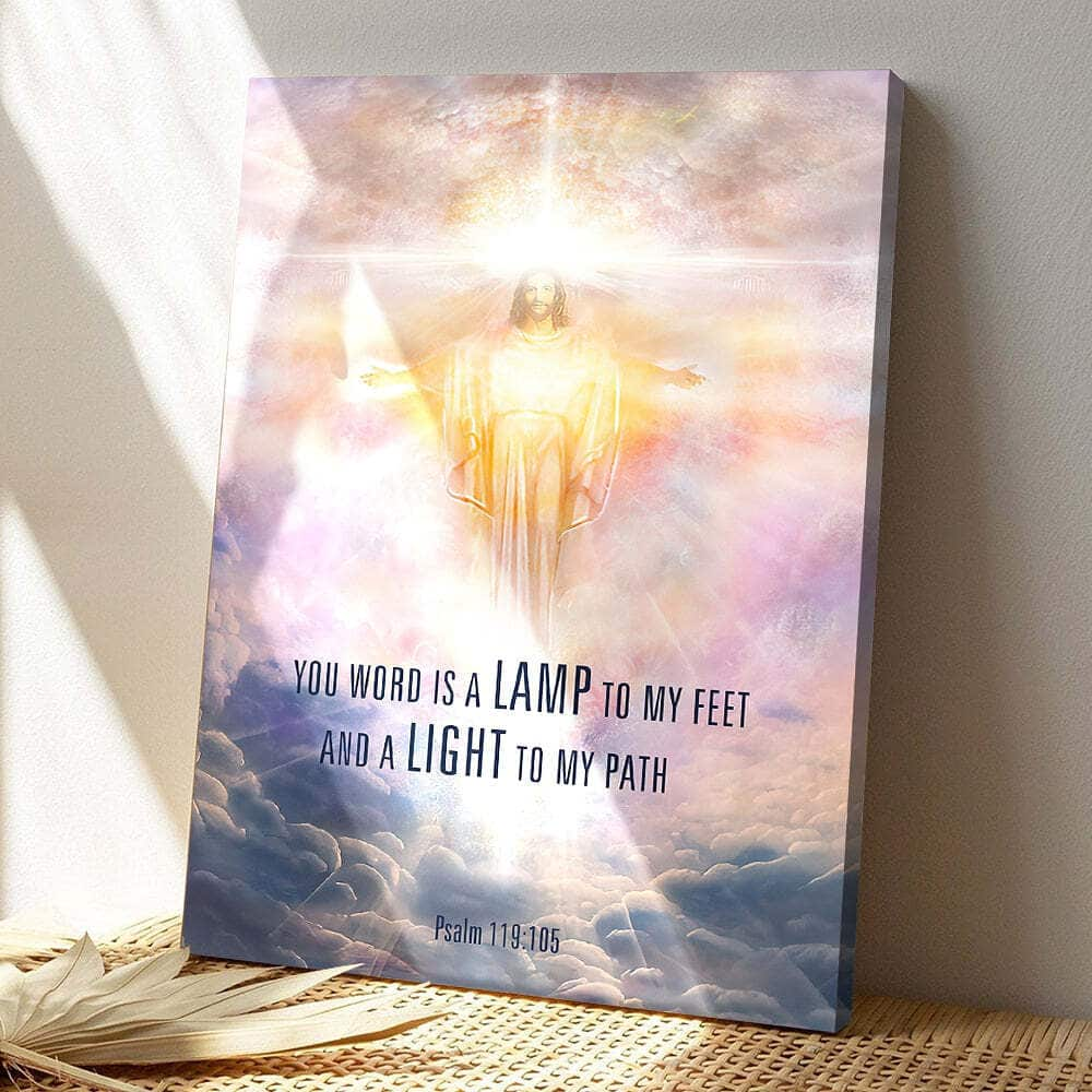 You Word Is A Lamp To My Feet Faith Jesus Lion Jesus Bible Verse Scripture Canvas Print