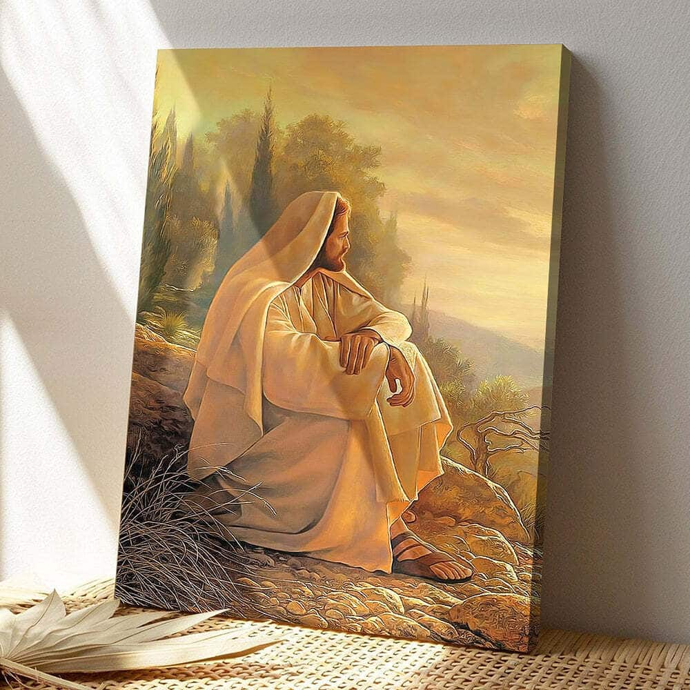 Christian Jesus Peaceful Jesus Christ Bible Verse Scripture Canvas Print