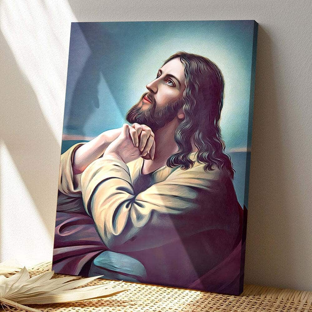 Jesus Praying Jesus Christ Bible Verse Scripture Canvas Print