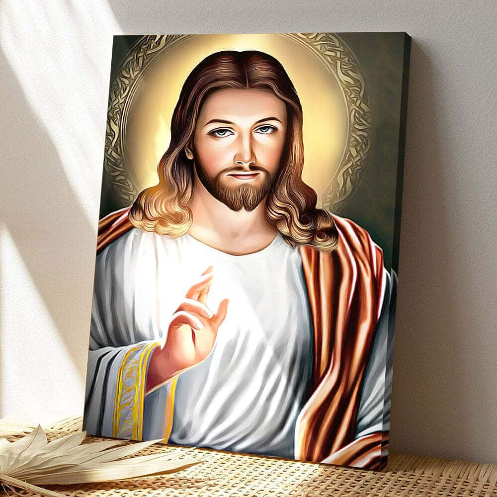 Jesus Portrait Christ Bible Verse Scripture Gift Canvas Print For Christian