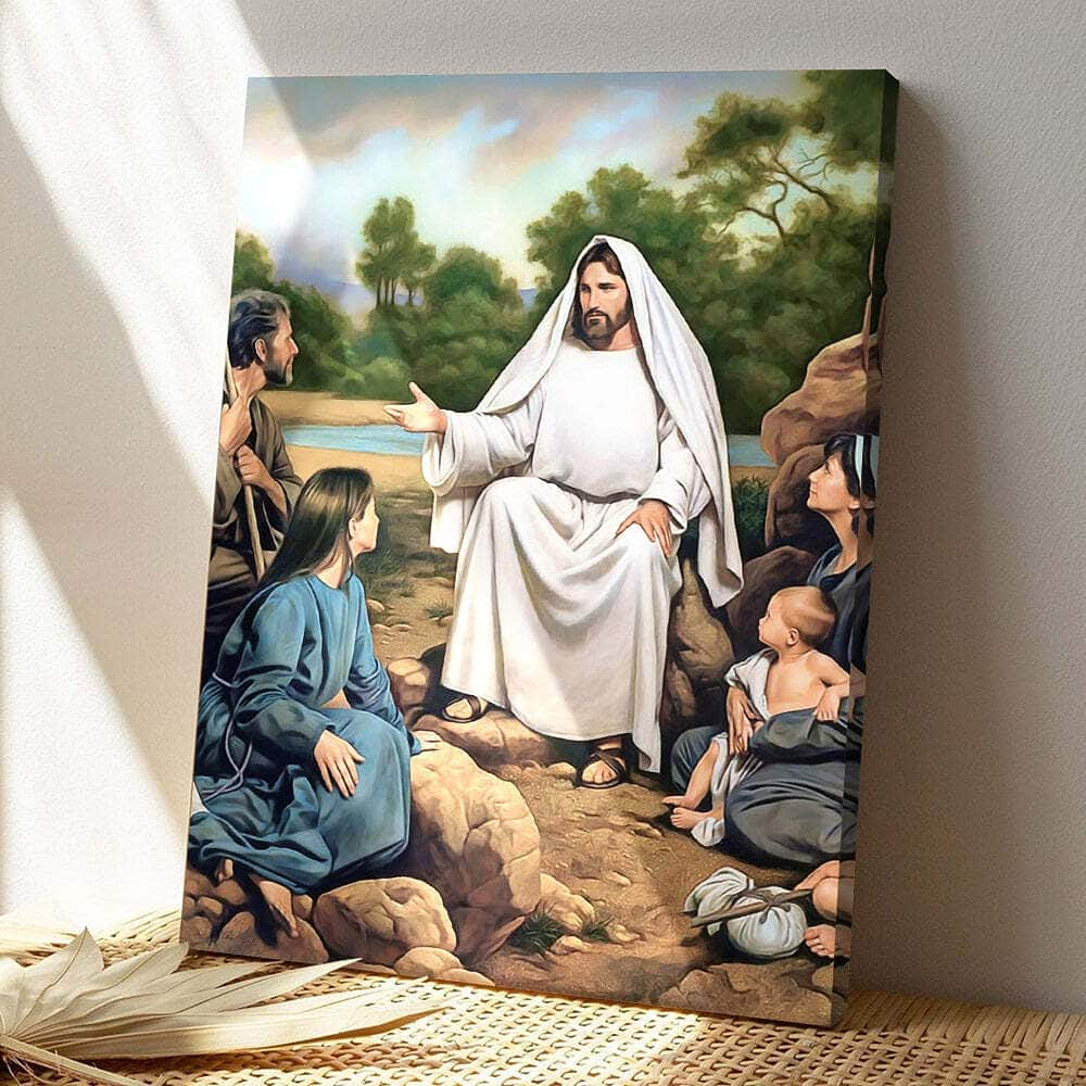 Jesus Garden Preaching Jesus Christ Bible Verse Scripture Canvas Print