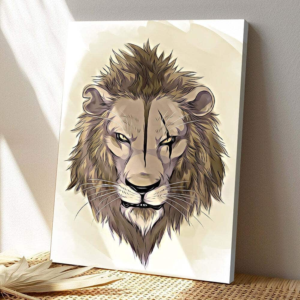 Picture Of Jesus And Lion Christ And Lion Picture Jesus Lion Jesus Bible Verse Scripture Canvas Print