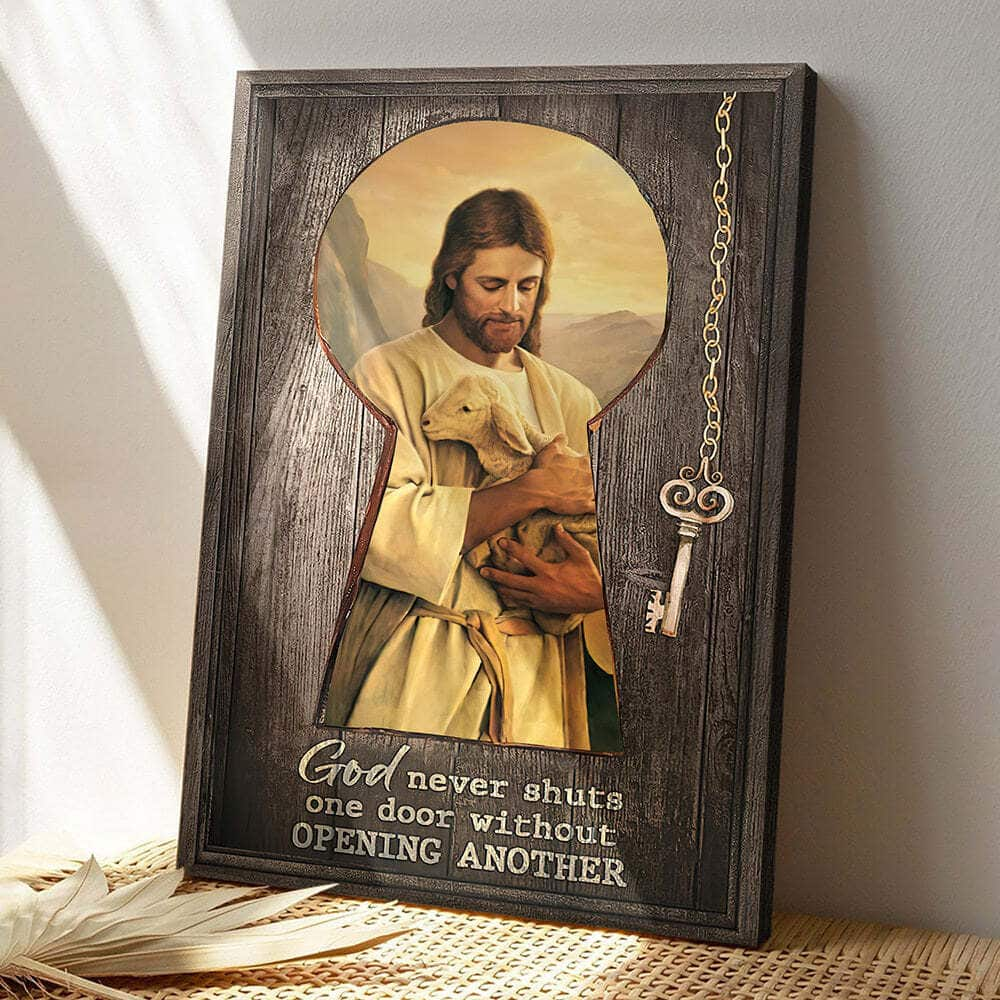 Christian God Never Shuts One Door Without Opening Another Bible Verse Scripture Canvas Print