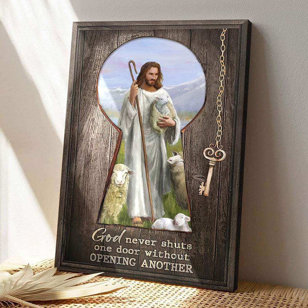 Christian Bible Verse Scripture God Never Shuts One Door Without Opening Another Canvas Print Christian Bible Verse Scripture God Never Shuts One Door Without Opening Another Canvas Print