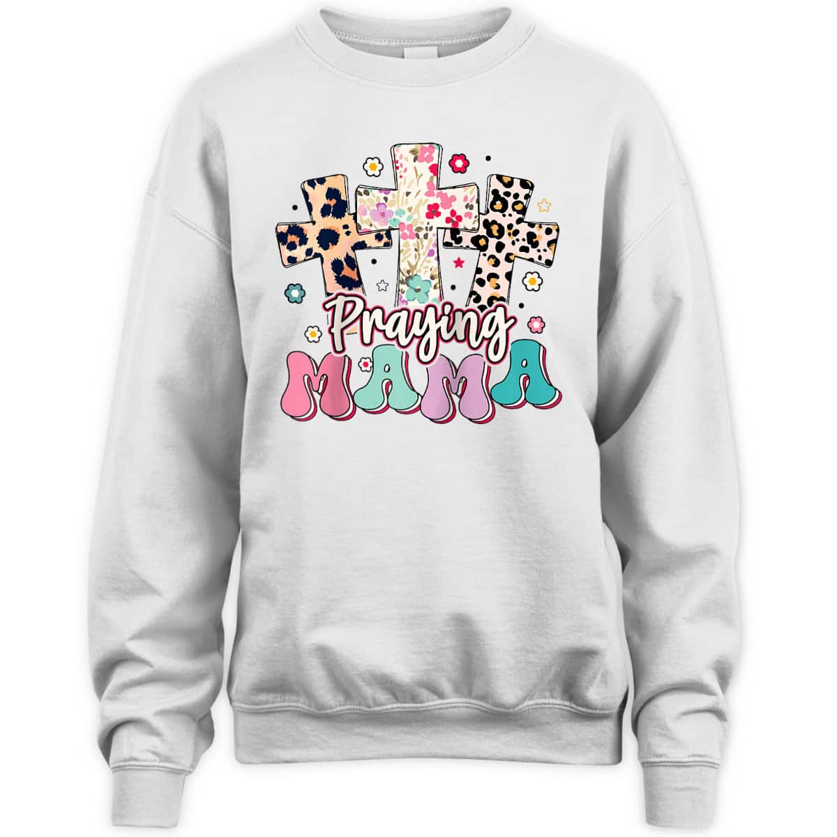 Christian Cross Praying Mama Religious Mother's Day T-Shirt For Christian Mom Christian Cross Praying Mama Religious Mother's Day T-Shirt For Christian Mom