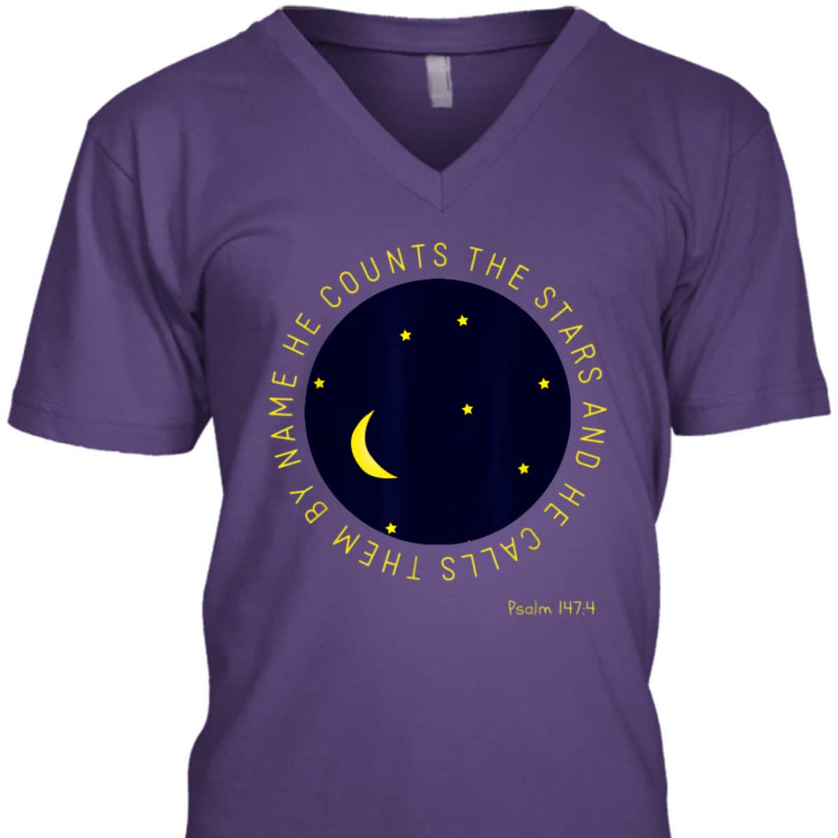 Psalm 1474 He Counts The Stars Christian Bible Verse T-Shirt Psalm 1474 He Counts The Stars Christian Bible Verse T-Shirt