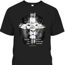 Lion Of Judah Revelation 5:5 With Cross Best Bible Verse T-Shirt For Believers