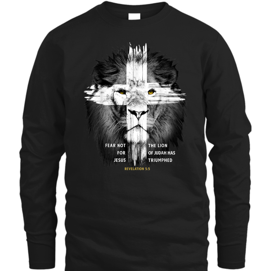 Lion Of Judah Revelation 5:5 With Cross Best Bible Verse T-Shirt For Believers Lion Of Judah Revelation 5:5 With Cross Best Bible Verse T-Shirt For Believers