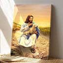 Jesus And Lamb Jesus Christ Bible Verse Scripture Canvas Print Gift