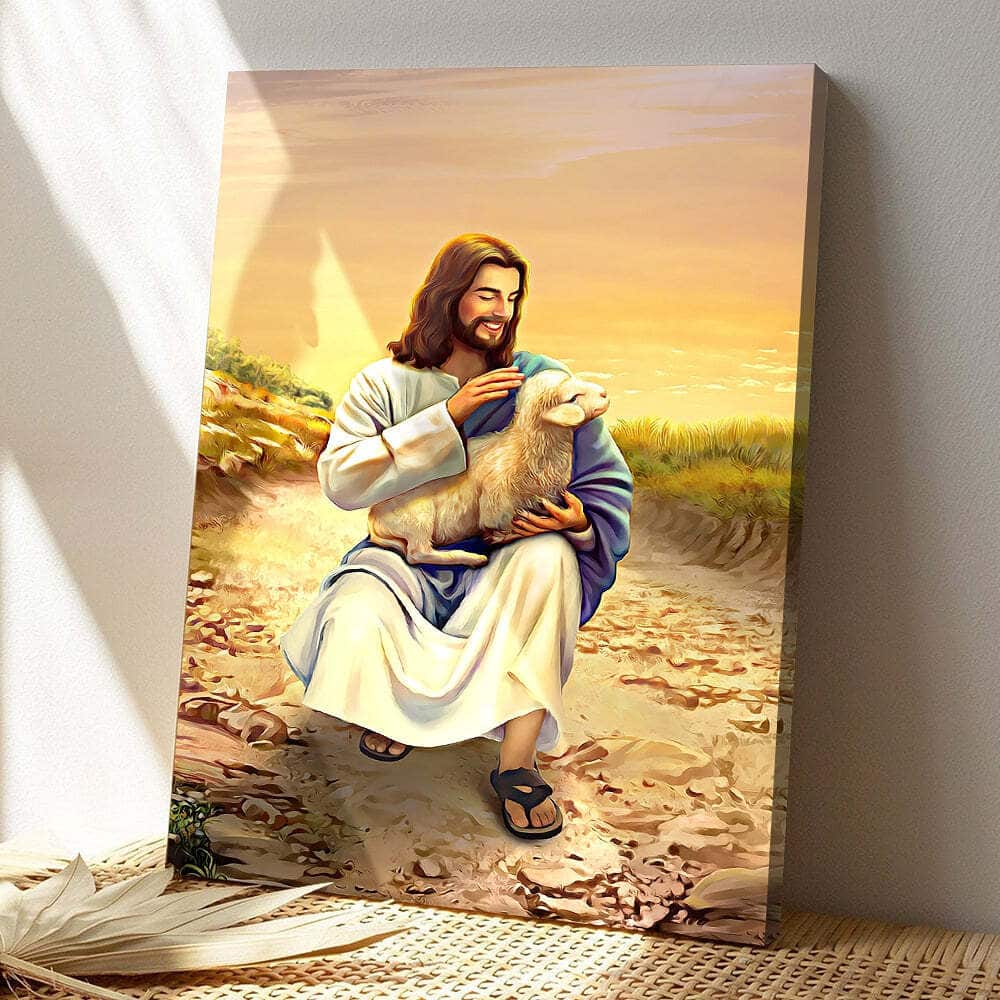 Jesus And Lamb Jesus Christ Bible Verse Scripture Canvas Print Gift Jesus And Lamb Jesus Christ Bible Verse Scripture Canvas Print Gift
