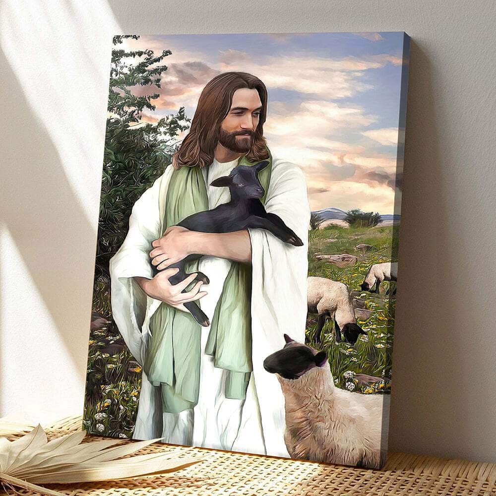 Jesus And Sheep Jesus Scripture Canvas Print Jesus And Sheep Jesus Scripture Canvas Print