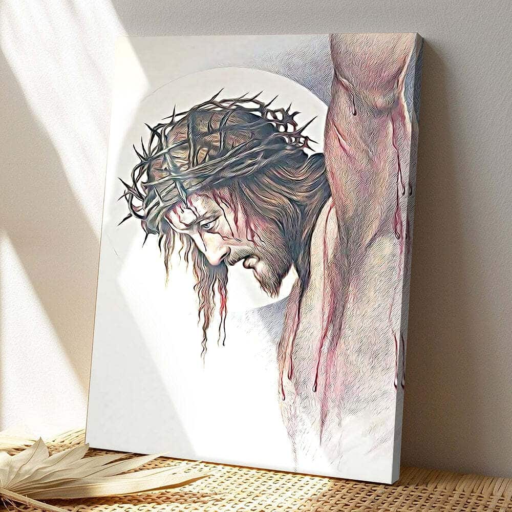 Jesus With Crown Of Thorns Jesus Christ Faith Gift For Christian Canvas Print Jesus With Crown Of Thorns Jesus Christ Faith Gift For Christian Canvas Print