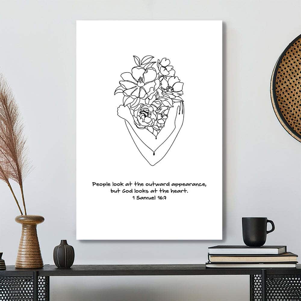 Religious Canvas Print People Look At The Outward Appearance Christian Jesus Bible Verse Scripture Religious Canvas Print People Look At The Outward Appearance Christian Jesus Bible Verse Scripture