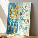 With God All Things Are Possible Floral Bible Verse Scripture Canvas Print