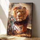Lion Of Judah Knight Of God Bible Verse Scripture Canvas Print