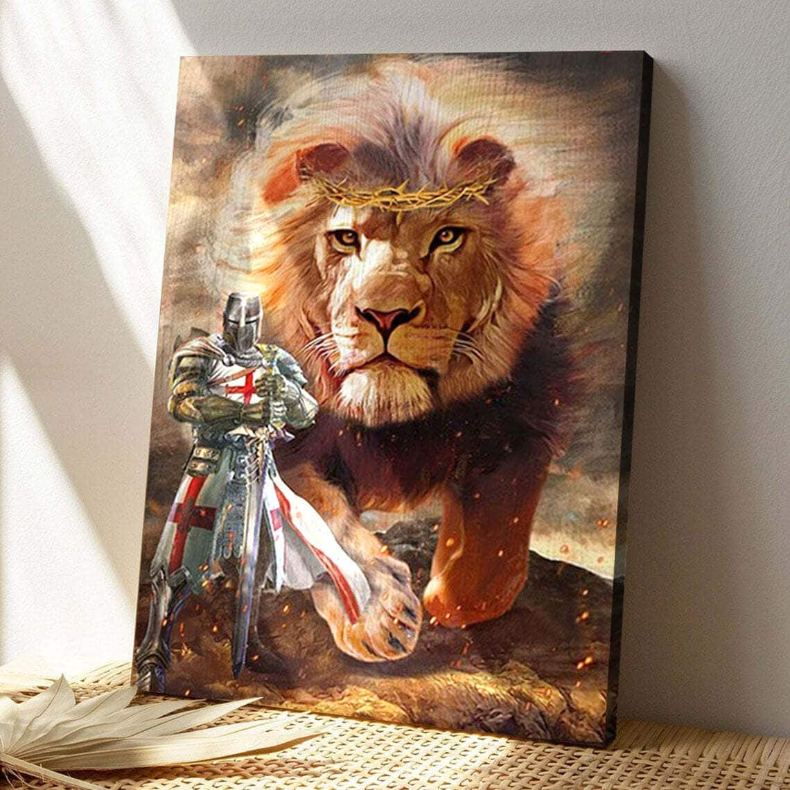 Lion Of Judah Knight Of God Bible Verse Scripture Canvas Print