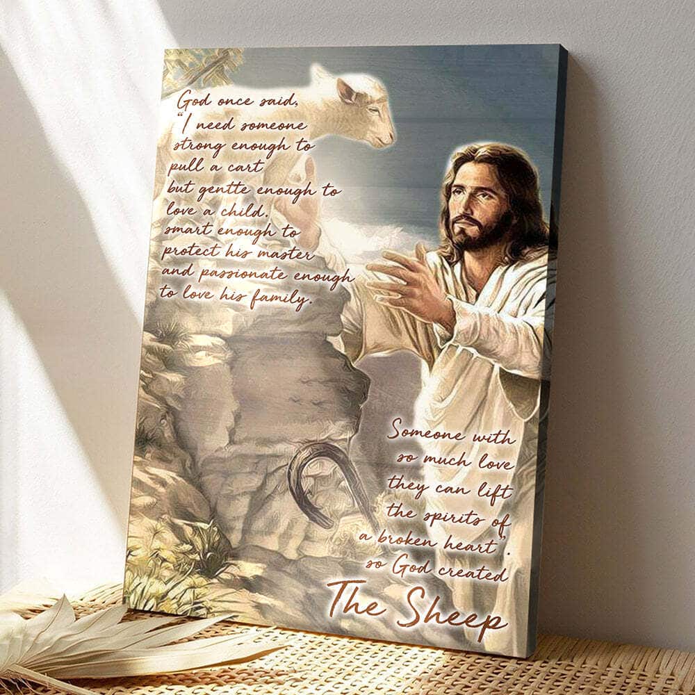 God Hugs Sheep God On Said With Lamb Bible Verse Scripture Canvas Print God Hugs Sheep God On Said With Lamb Bible Verse Scripture Canvas Print