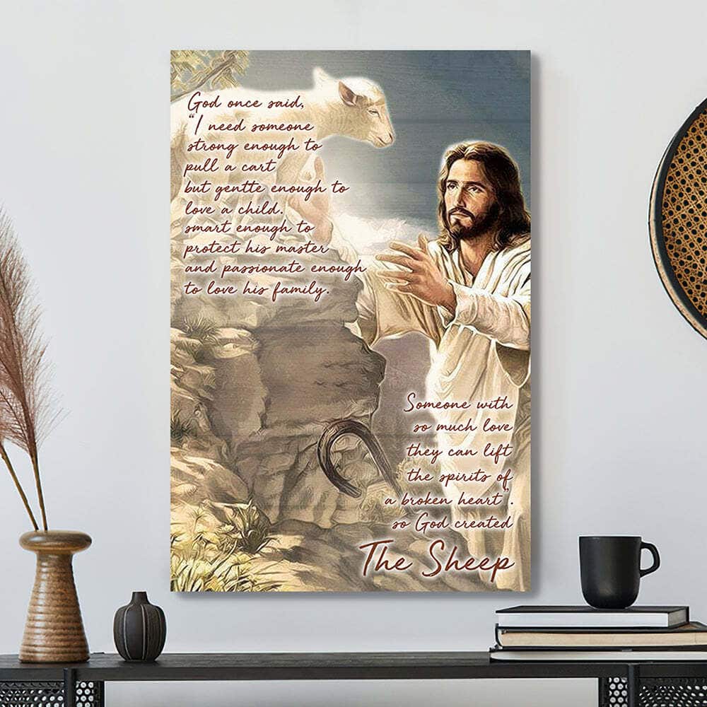 God Hugs Sheep God On Said With Lamb Bible Verse Scripture Canvas Print God Hugs Sheep God On Said With Lamb Bible Verse Scripture Canvas Print