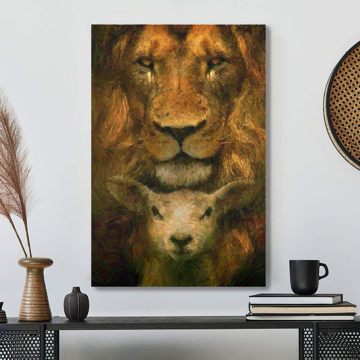 Lion And Lamb Bible Verse Scripture Canvas Print Lion And Lamb Bible Verse Scripture Canvas Print
