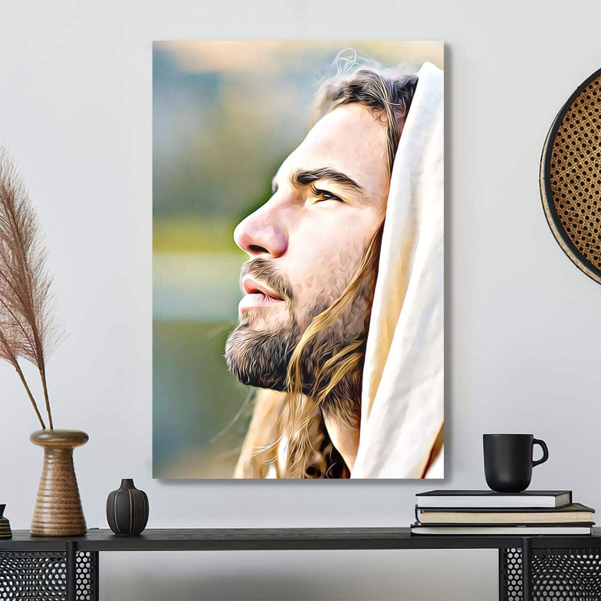 Christian Jesus Face Bible Verse Scripture Canvas Print Christian Jesus Face Bible Verse Scripture Canvas Print