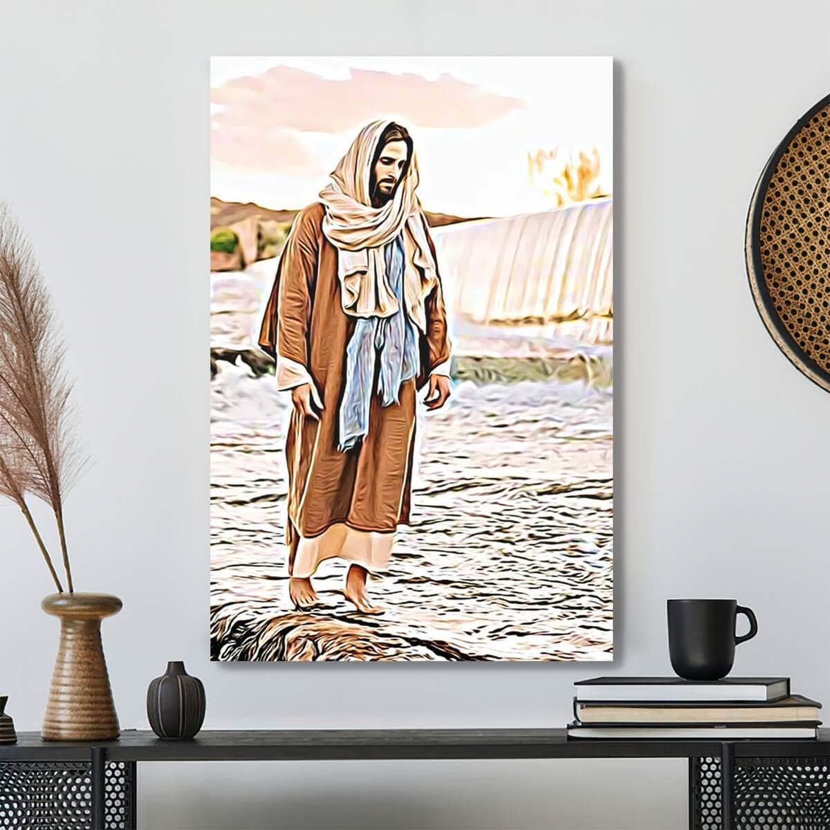 God Walks On Water Bible Verse Scripture Canvas Print God Walks On Water Bible Verse Scripture Canvas Print