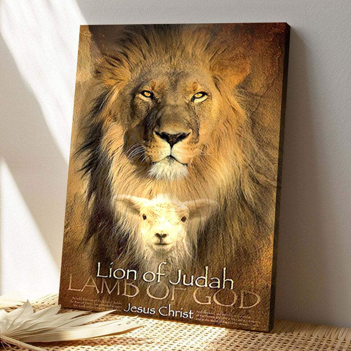 Lion Of Judah Christian Bible Verse Scripture Canvas Print