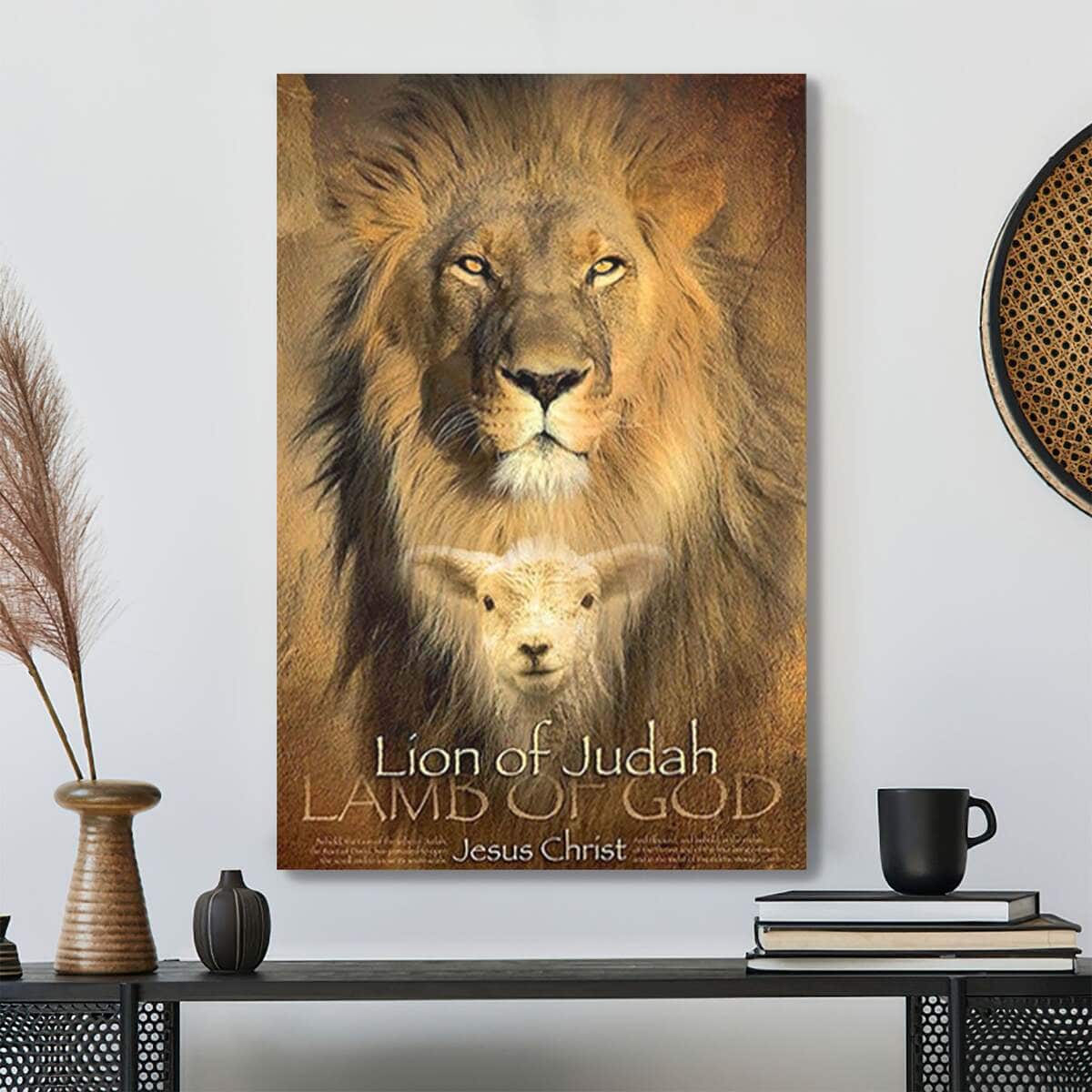 Lion Of Judah Christian Bible Verse Scripture Canvas Print