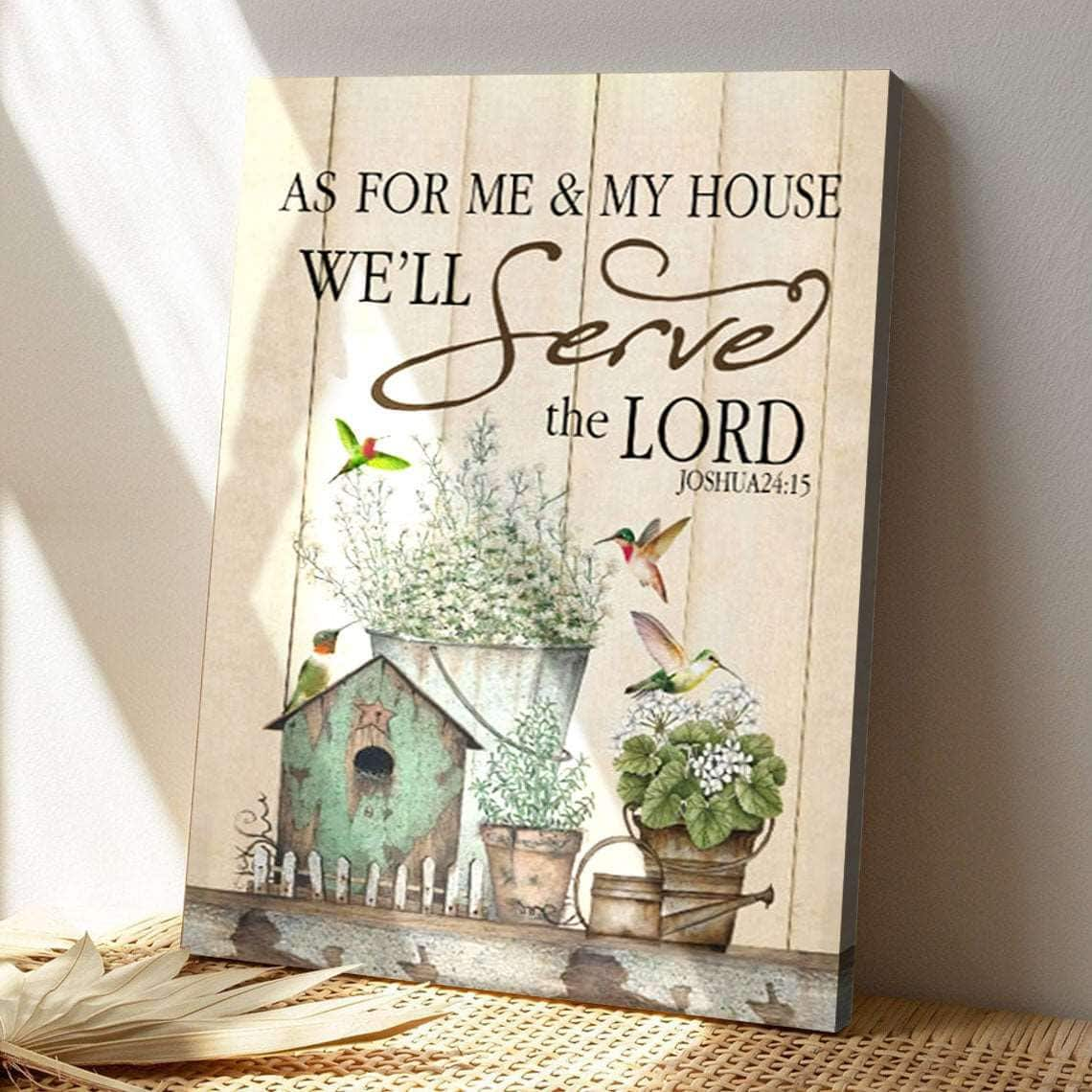 As For Me & My House We'll Serve The Lord Bible Verse Scripture Canvas Print