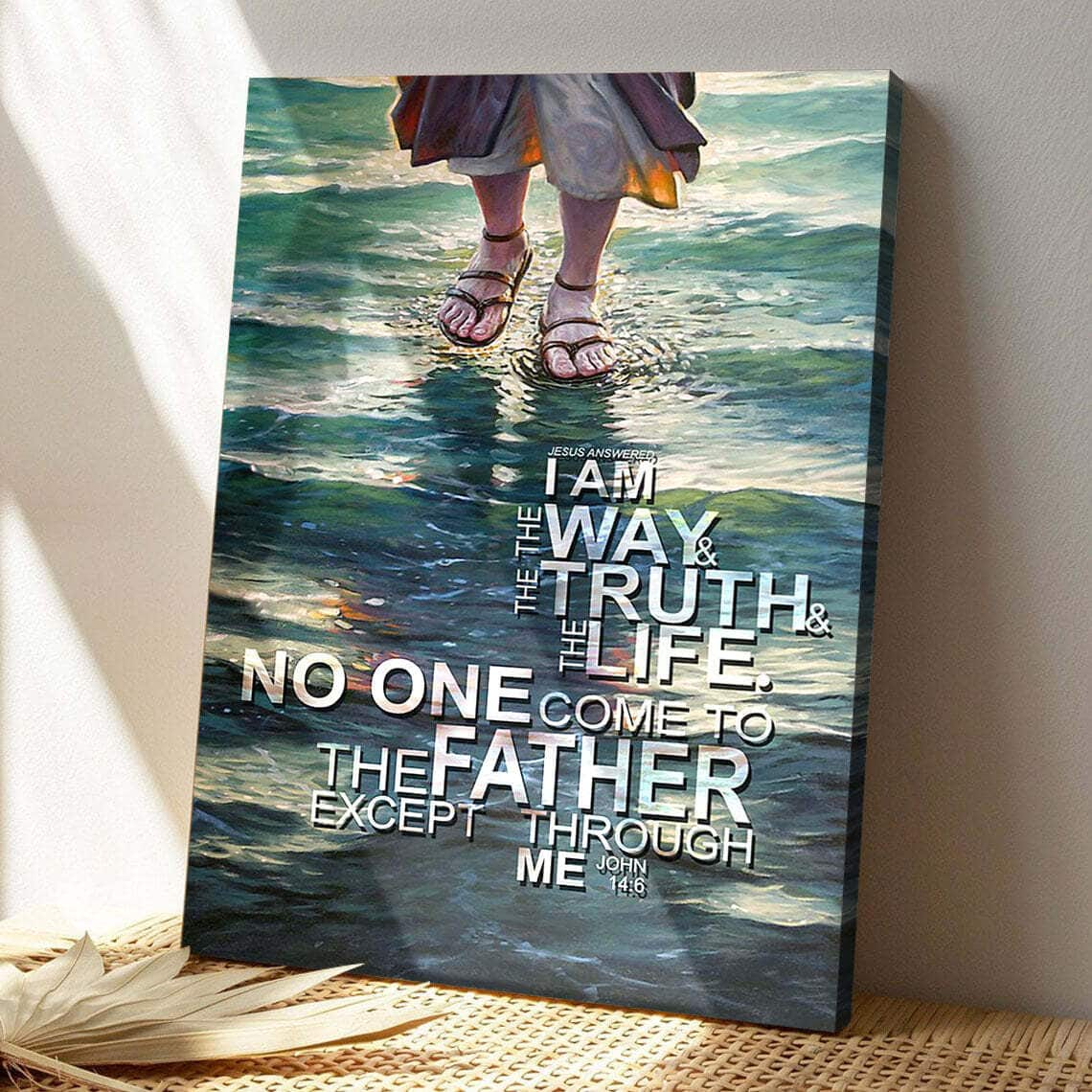 Jesus Walks On Water Bible Verse Scripture Canvas Print