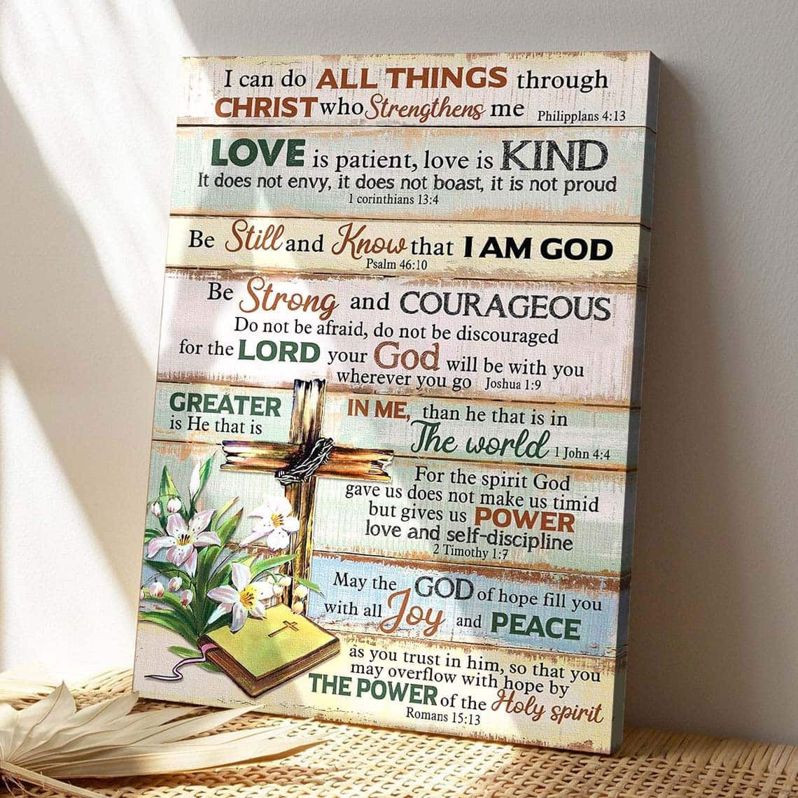 May The God Of Hope Fill You With All Joy And Peace Bible Verse Scripture Canvas Print