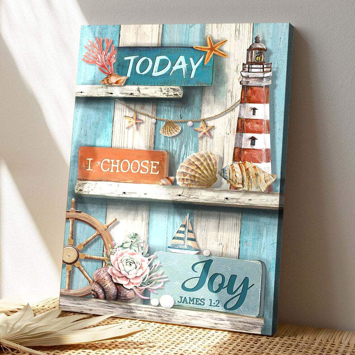 Lighthouse Today I Choose Joy Bible Verse Scripture Canvas Print Lighthouse Today I Choose Joy Bible Verse Scripture Canvas Print