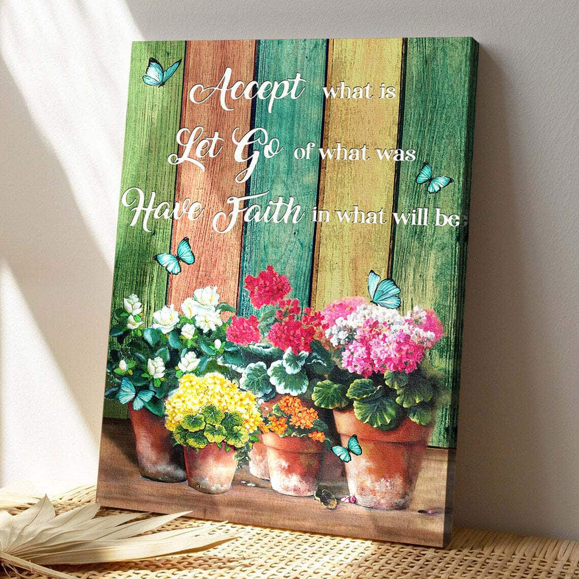 Flower Vases Have Faith In What Will Be Bible Verse Scripture Canvas Print