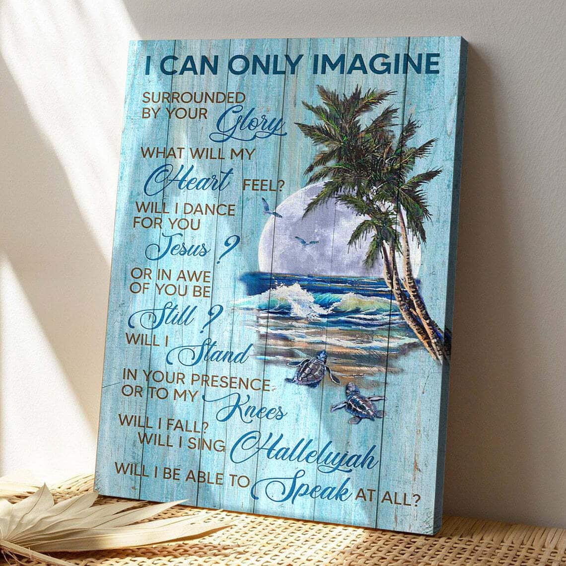 Turtles Toward The Beach Under The Moonlight I Can Only Imagine Bible Verse Scripture Canvas Print