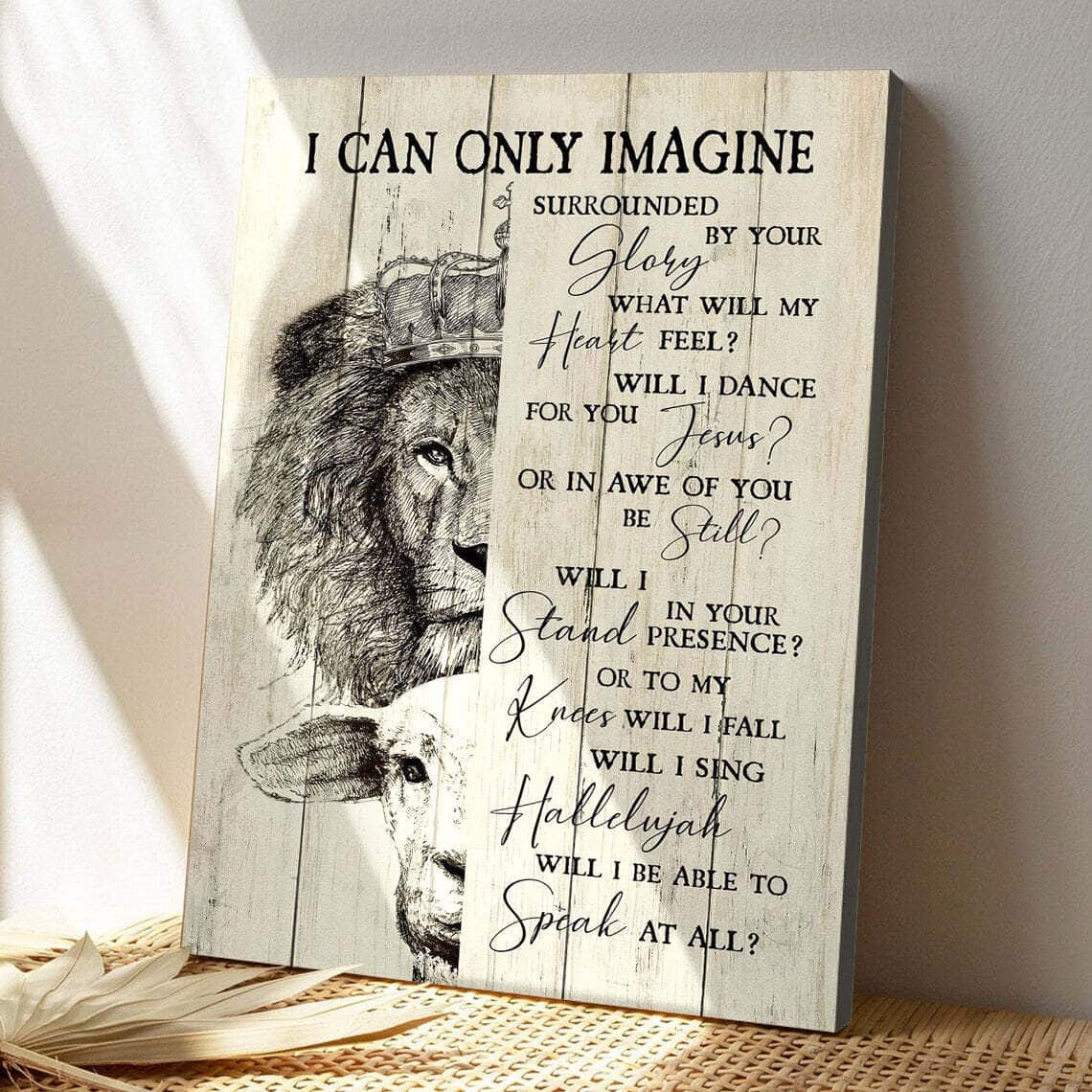 The Lamb And Lion I Can Only Imagine Bible Verse Scripture Canvas Print