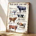 Cows God Says You Are Bible Verse Scripture Canvas Print Cows God Says You Are Bible Verse Scripture Canvas Print