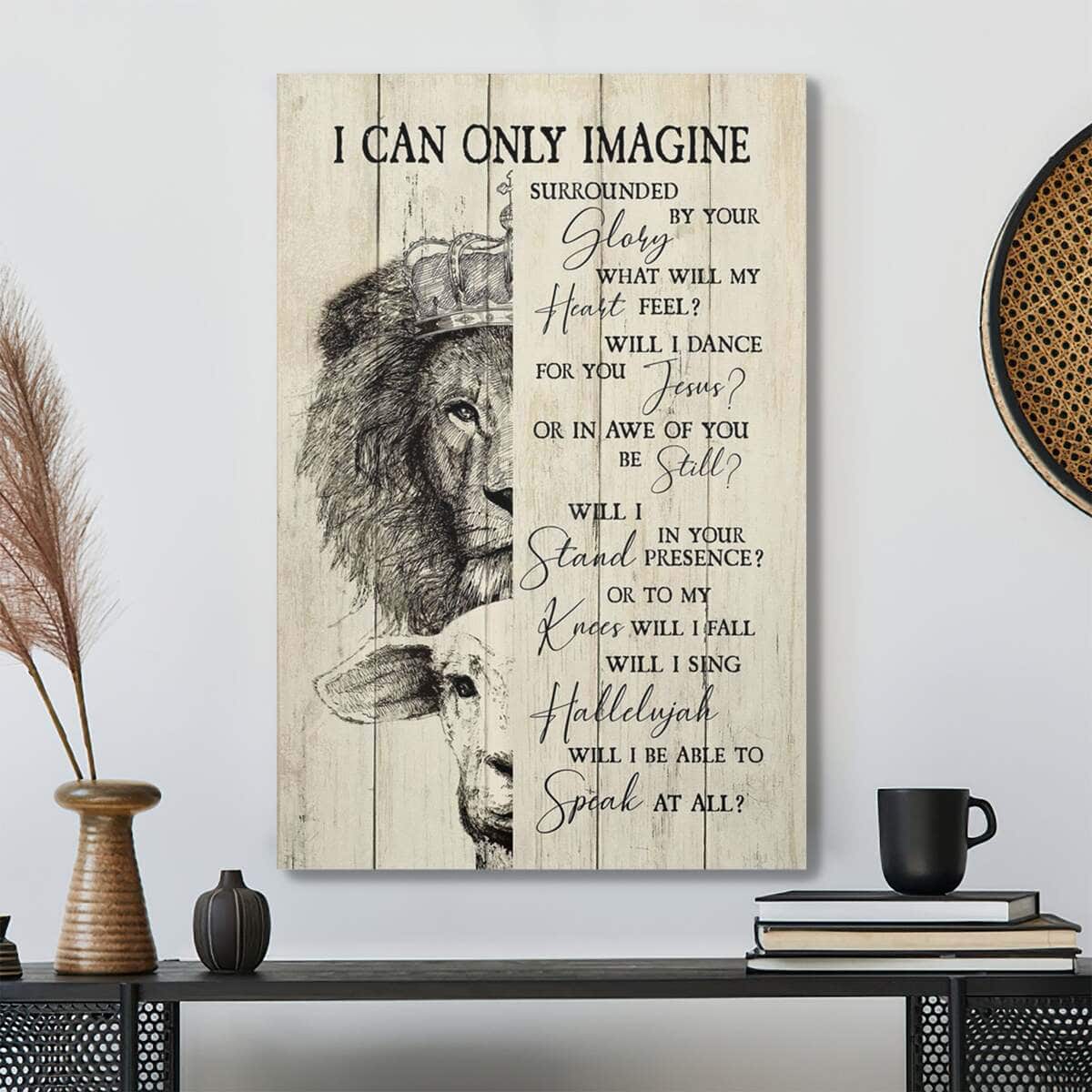 The Lamb And Lion I Can Only Imagine Bible Verse Scripture Canvas Print The Lamb And Lion I Can Only Imagine Bible Verse Scripture Canvas Print