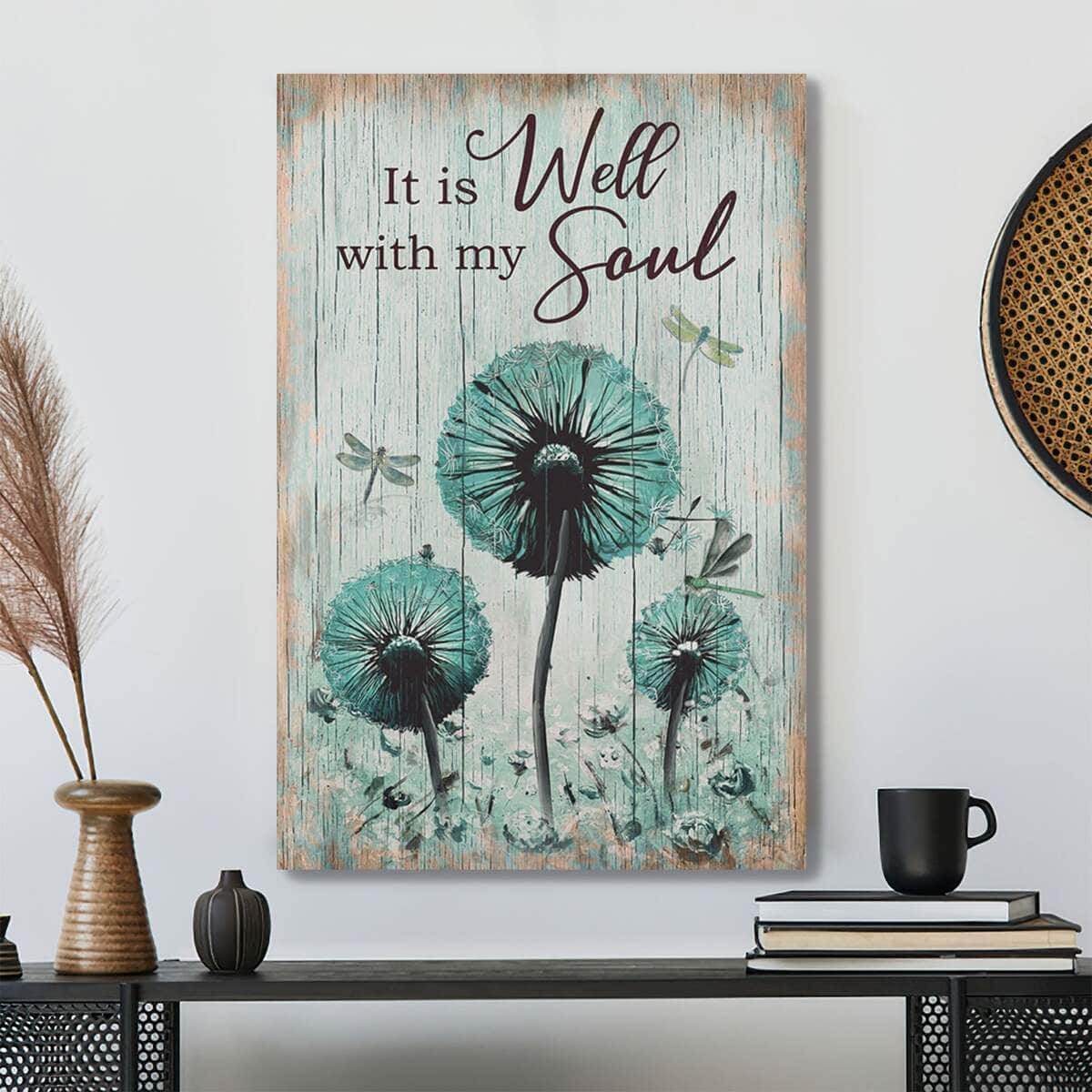 Gorgeous Dandelion Just Breathe Bible Verse Scripture Canvas Print