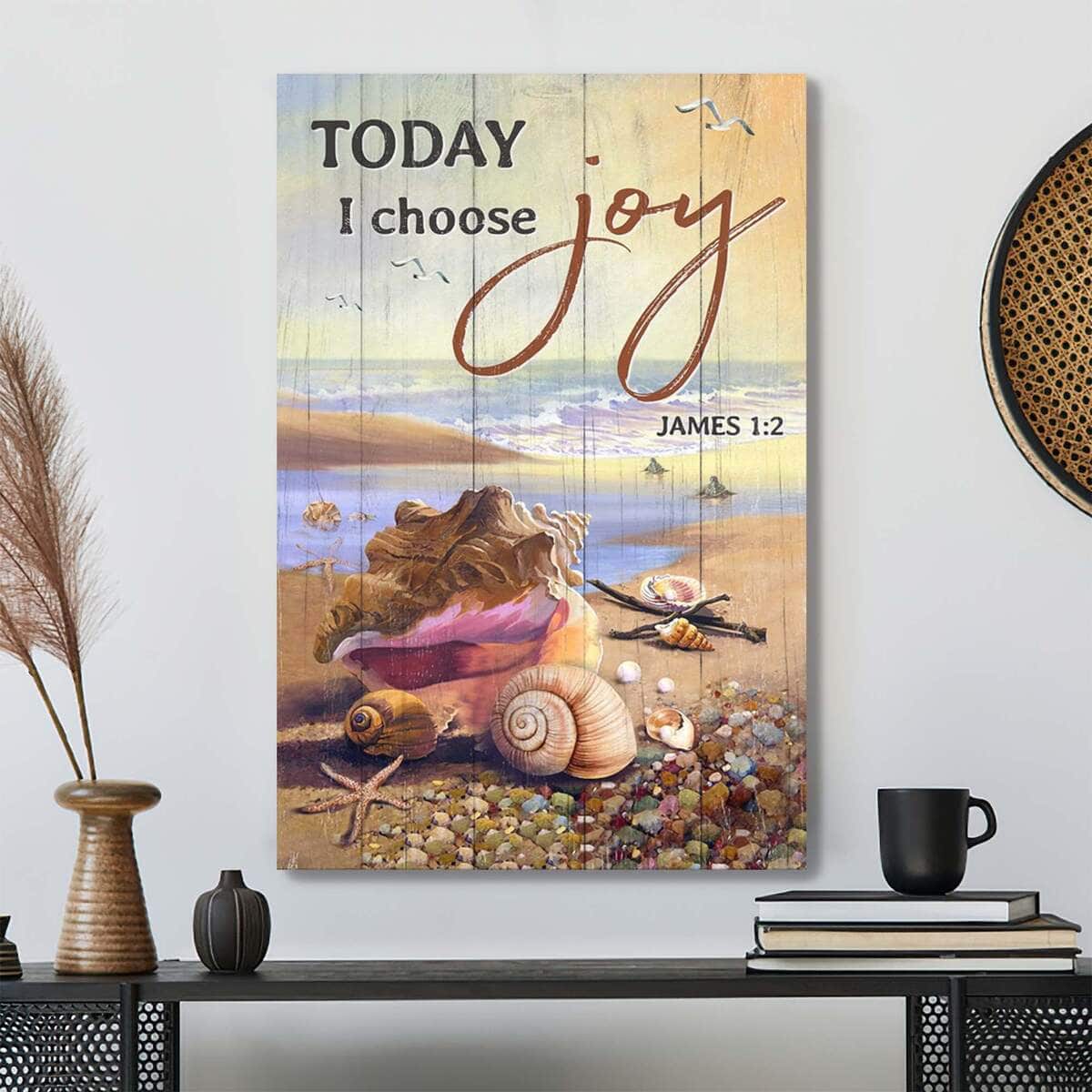 Water Snail Shell Today I Choose Joy Bible Verse Scripture Canvas Print Water Snail Shell Today I Choose Joy Bible Verse Scripture Canvas Print